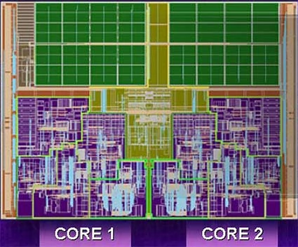 Rdzeń układu Yonah - dwurdzeniowego procesora Intela dla notebooków