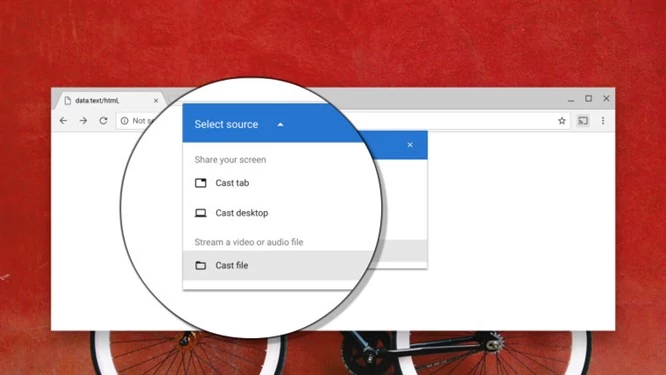 Google Chrome z opcją strumieniowania plików przechowywanych lokalnie