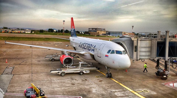 Az Air Serbia utasszálító gépe Beirutból tartott Portlandbe. /Fotó: Twitter