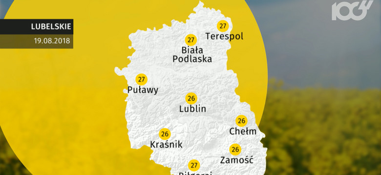 Prognoza pogody dla woj. lubelskiego - 19.08