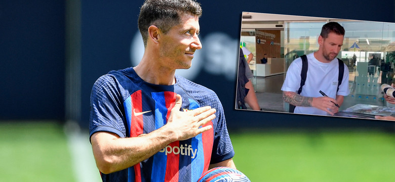 Leo Messi wylądował w Barcelonie. Ma obejrzeć mecz Lewandowskiego [WIDEO]