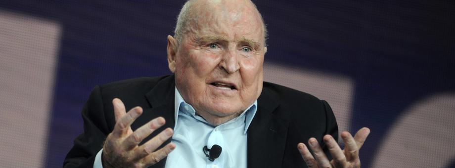 Jack Welch przemawia na Synergy Global Forum w Nowym Jorku w 2017 r.