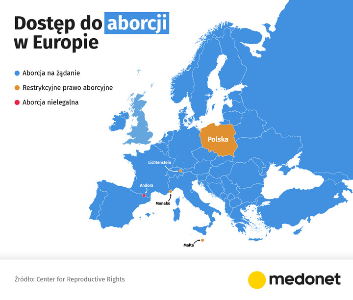 Dostęp do aborcji w Europie [MAPA]