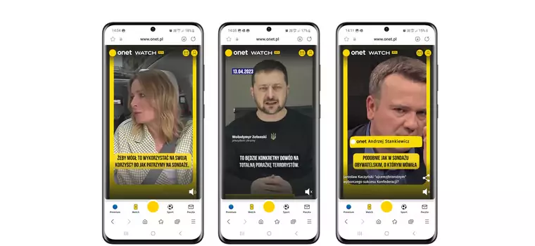 Onet Watch — nowość na stronie mobilnej Onet.pl. Już tylko tam będziecie oglądać wideo