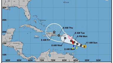Ostrzeżenie władz przed huraganem Maria na Małych Antylach