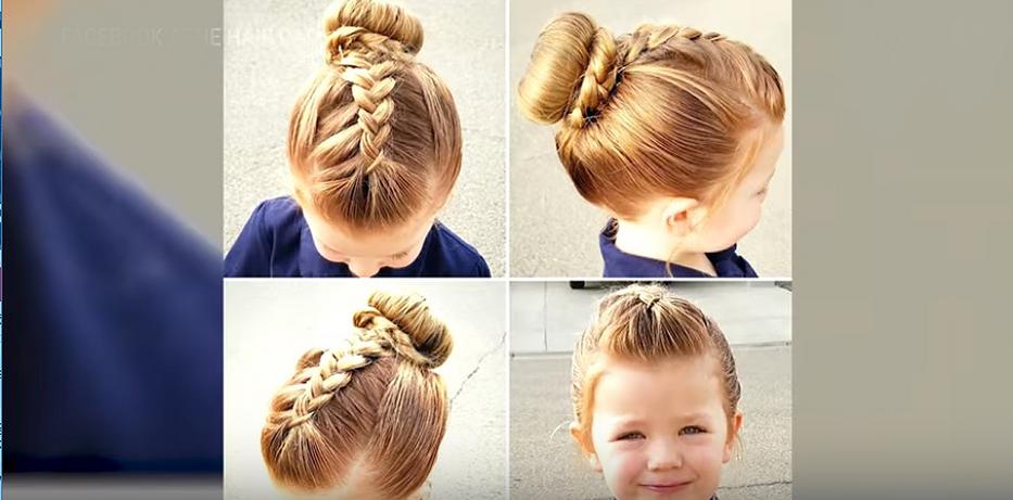 Gyönyörű hajat font a kislánynak az édesapja Fotó: YouTube