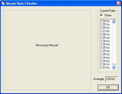 Mouse Rate Checker - Logitech MX700