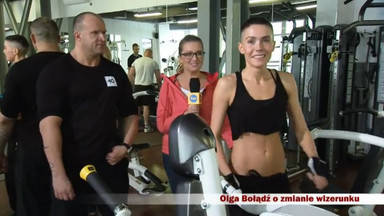 Olga Bołądź na siłowni przygotowuje się do roli w filmie "Służby specjalne"