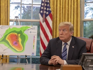 Donald Trump i huragan Florence. Biały Dom, 11 września 2018 r.