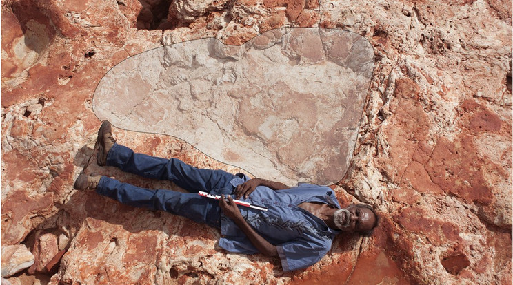 1,7 méter hosszú a 130 millió éves lábnyom / Fotó: Twitter