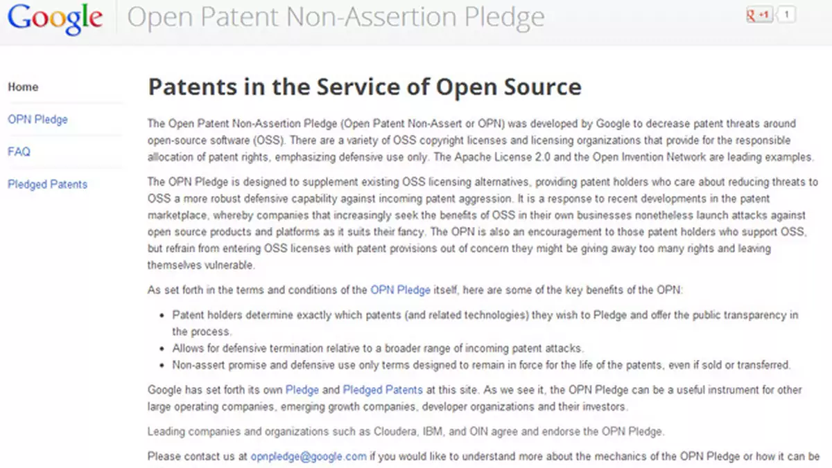 Google - OPN Pledge