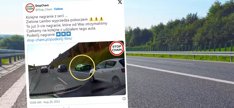 Zielone Lamborghini sieje postrach na polskich drogach. Są nagrania [WIDEO]