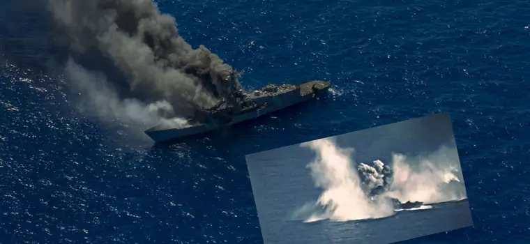 Amerykanie zatopili swój okręt wojenny. Widowiskowe nagranie US Navy