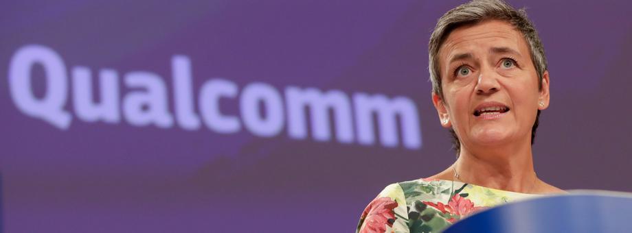 Komisarz UE ds. konkurencji Margrethe Vestager ogłasza decyzję ws. Qualcomm