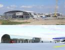 Porównanie obecnego stanu budowy (wrzesień 2011) z wizualizacją obrazującą docelowy wygląd terminalu w Modlinie (2). Fot. materiały Mazowieckiego Portu Lotniczego Warszawa-Modlin