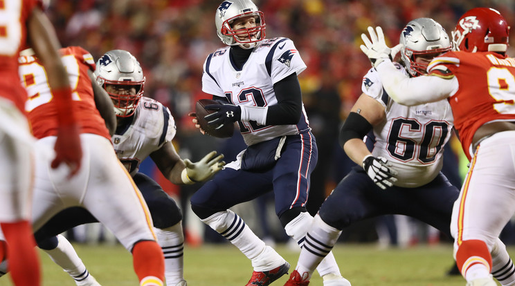 Az irányító Tom Brady a legutóbbi öt évből négyben elvitte a fináléba a Patriotsot, pályafutása kilencedik döntőjére készülhet / Fotó: GettyImages