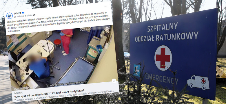Lekarz przyjmował na SOR-ze po fentanylu? Policja weszła do krakowskiego szpitala