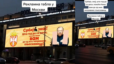 Dziwaczna reklama w centrum Moskwy: Rosjanie chcą pomóc Serbom kogoś zabić. Albo zrobić kotlety