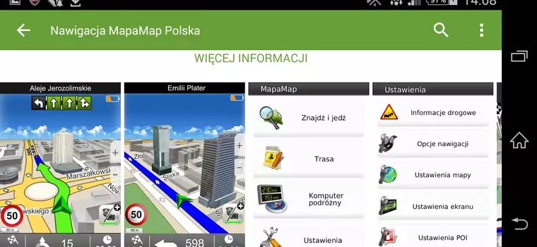 MapaMap 8.5 Android. Omijanie korków można testować przez 7 dni