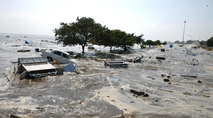 Madras partjai így néztek ki, a 2004-es szökőár idején. Most is hasonló pusztítástól tartanak. /Fotó: AFP