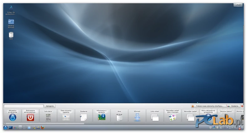 Dostępne działania pulpitu KDE (kliknij, żeby powiększyć)