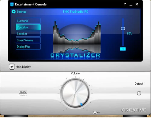 Funkcja o nazwie Crystalizer ma przywracać jakość dźwięku, która utraciliśmy kompresując stratnie muzykę. Odrestaurowana muzyka ma podbite tony niskie i wysokie.Brzmi, jak po zastosowaniu kompresora dynamiki. Na szczęście, siłę działania Crystalizera możemy płynnie regulować