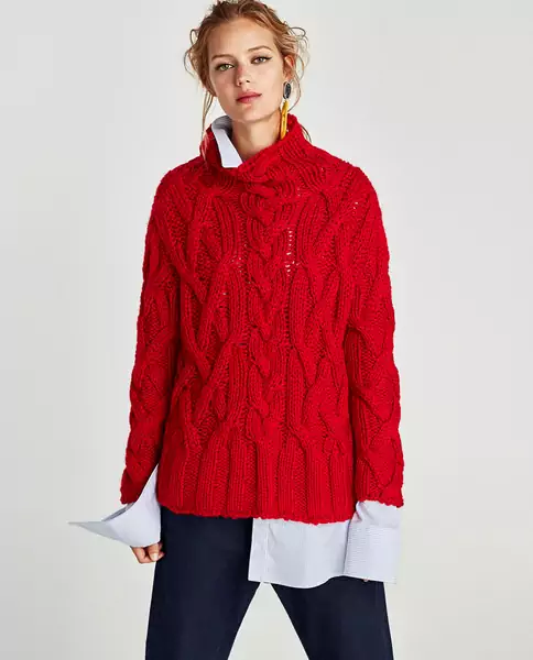 Sweter w splot &quot;warkocz&quot;, Zara, 139 zl