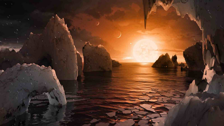 Układ TRAPPIST-1f - wizja artystyczna - materiały NASA