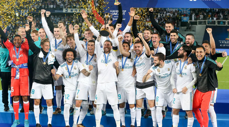 A Real Madrid megvédte elsőségét a klubvilágbajnokságon, összesen már harmadszor ünnepelhetett /Fotó: AFP