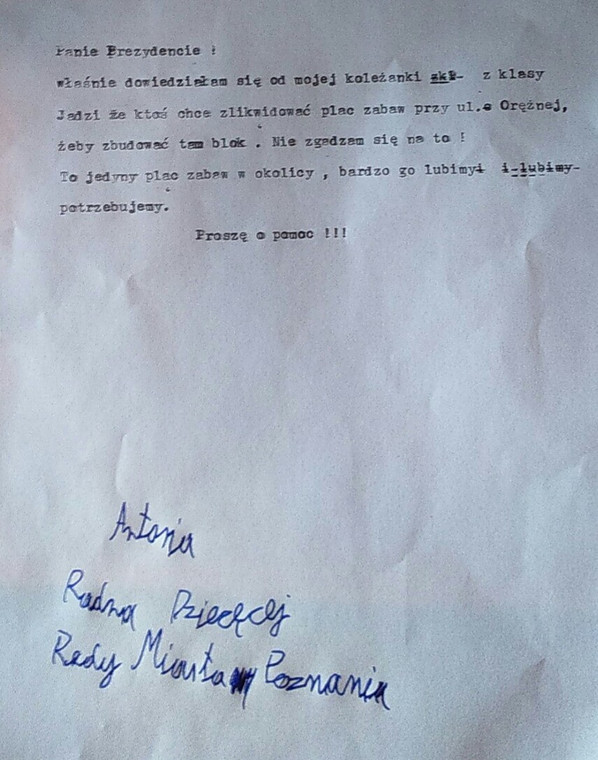 List Antosi do prezydenta miasta