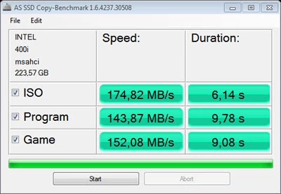 AS SSD Benchmark 1.6 - test kopiowania