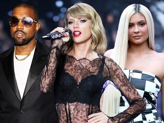 Na czele rankingu znalazły się dwie kobiety: Taylor Swift (w środku) i Kylie Jenner (z prawej). Kanye West jest trzeci