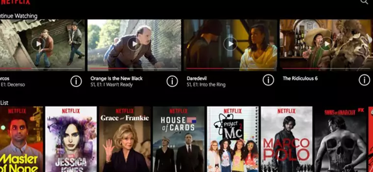 Nowa aplikacja Netfliksa na laptopach i tabletach z Windows 10, smartfony w przyszłości