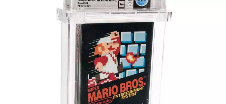 Zafoliowany egzemplarz Super Mario Bros. najdrożej sprzedaną grą w historii