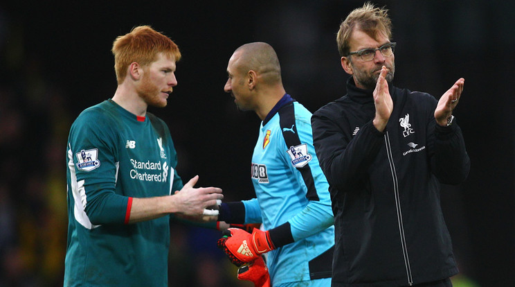 A Liverpool menedzsere, Jürgen Klopp (jobbra) Bogdán (balra) helyett Danny Wardra számít az Európa-ligában / Fotó: AFP