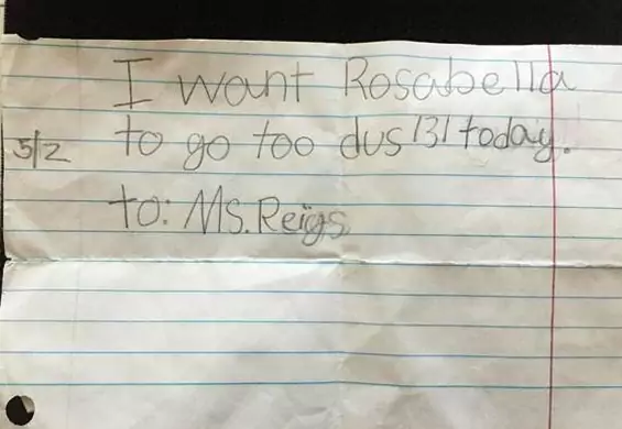 7-latka sama napisała kartkę z prośbą o zwolnienie i za zgodą nauczycieli wyszła ze szkoły wcześniej
