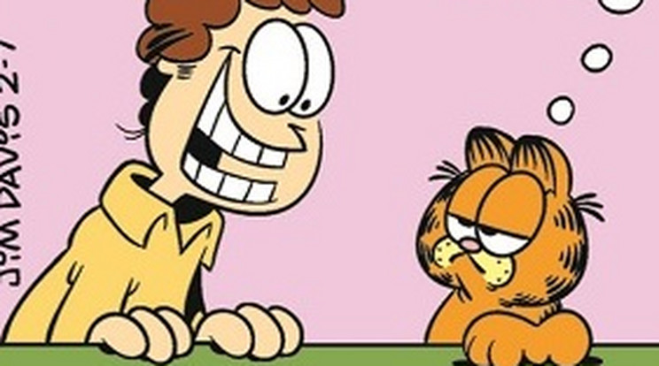 Jonnak olyan fehérek a fogai, hogy az már Garfield retináját veszélyezteti