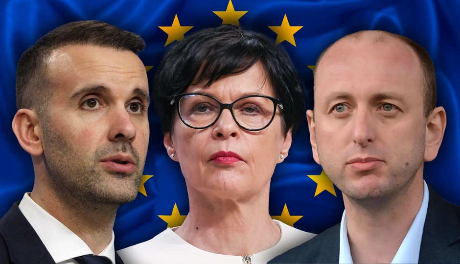 Milojko Spajić, Marta Kos i Milan Knežević 
