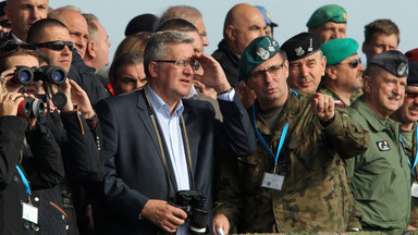 Prezydent Bronisław Komorowski obserwował ćwiczenia na poligonie w Orzyszu