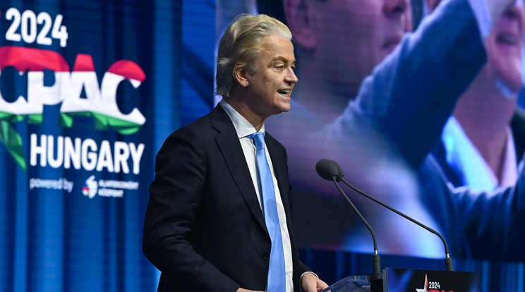 Geert Wilders, a holland Szabadságpárt elnöke beszédet mond a kétnapos Konzervatív Politikai Akció Konferencia (CPAC Hungary) második napján a Millenárison / Fotó: MTI/Máthé Zoltán
