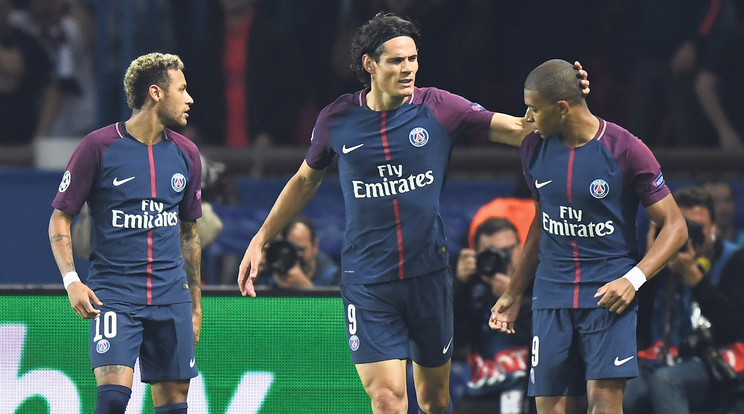 A PSG vezérei: Neymar, Cavani, Mbappé /Fotó: AFP