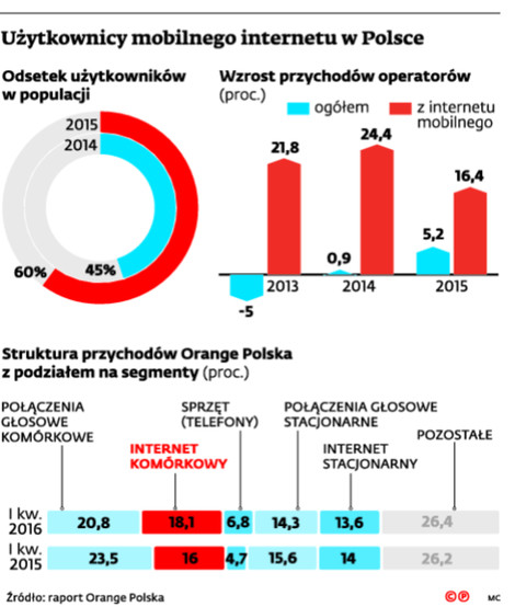 Użytkownicy mobilnego Internetu w Polsce