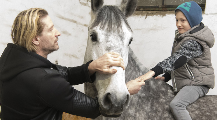Tibor korábban a 
lovakat is megszerettette Mátéval, 
de ő maradna a labdarúgásnál/Fotó:Járai László