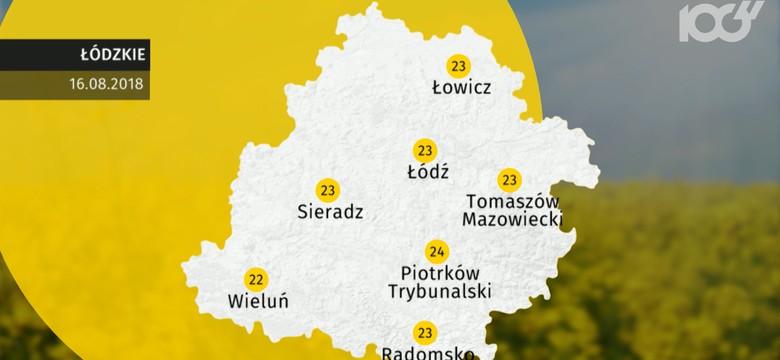 Prognoza pogody dla woj. łódzkiego - 16.08