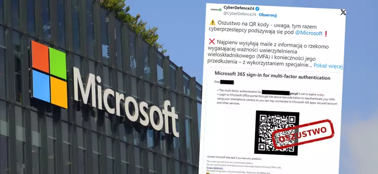 Nowe oszustwo z użyciem kodu QR. Uwaga na maile od "Microsoft"