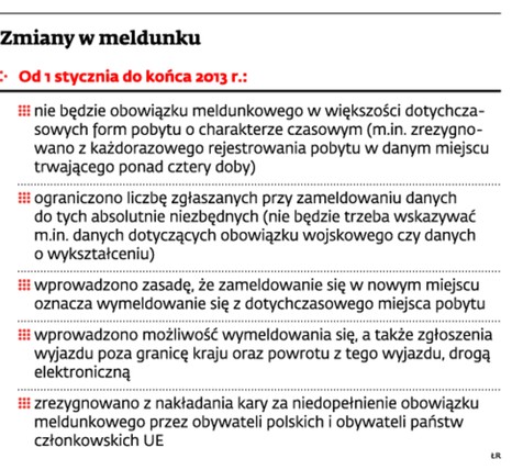 Zmiany w meldunku