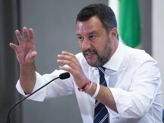 Matteo Salvini, wicepremier i minister spraw wewnętrznych Włoch, lider Ligi. Rzym, 6 sierpnia 2019 r.