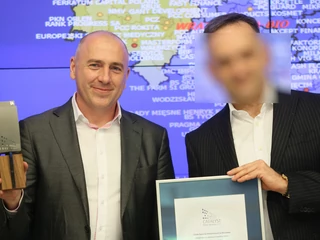 Tomasz Gudzowaty i Grzegorz Ś (z prawej) podczas debiutu obligacji wyemitowany przez spółkę Wratislavia-Bio