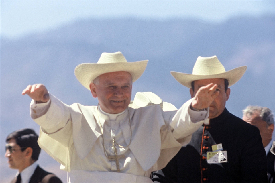 Jan Paweł II podczas w wizyty w Meksyku w 1979 r.