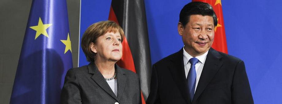 Kanclerz Niemiec Angela Merkel i prezydent Chin Xi Jinping